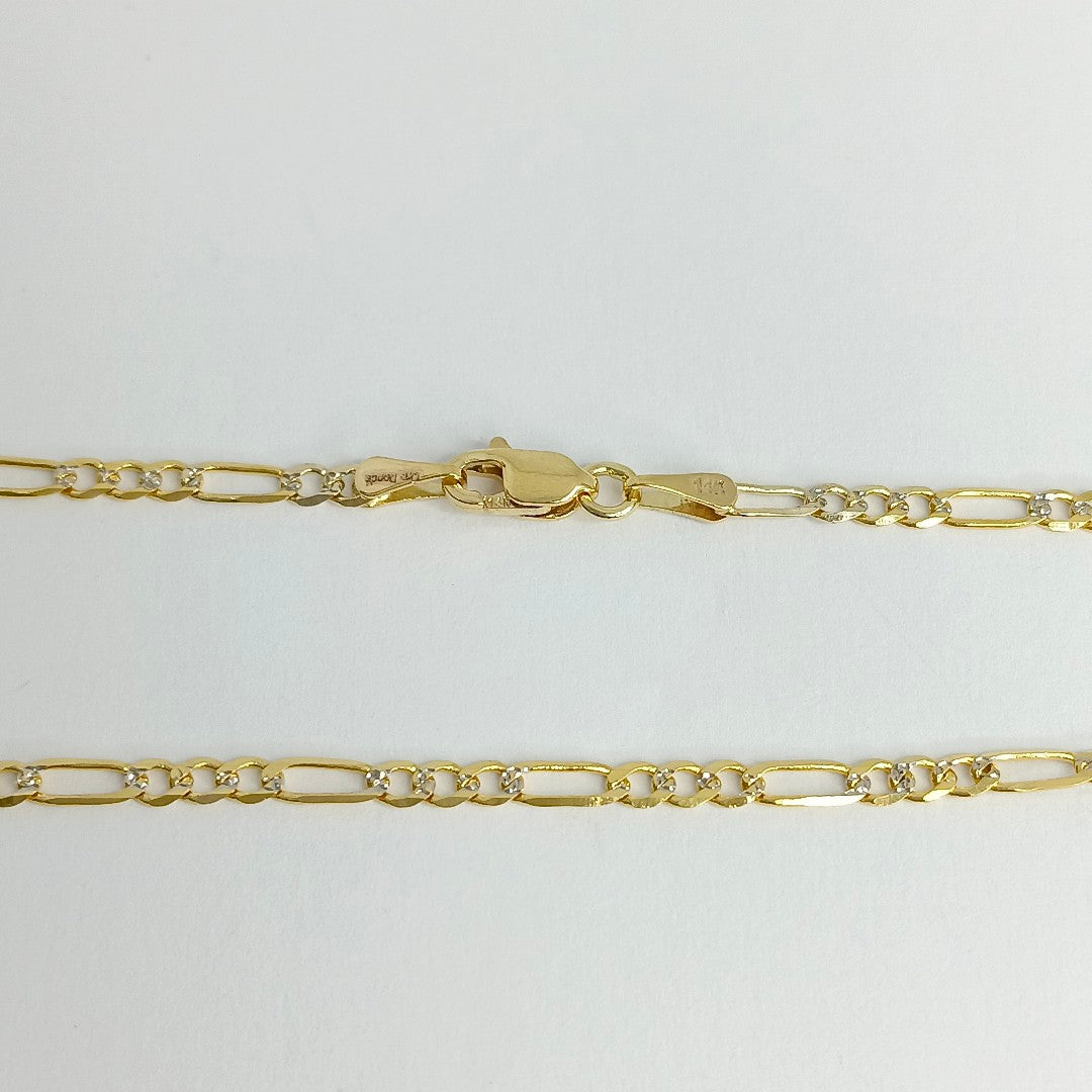 CADENA TEJIDO 3X1 DIAMANTADA 14K 60CM 4.8GR MPR060 (NUEVO)