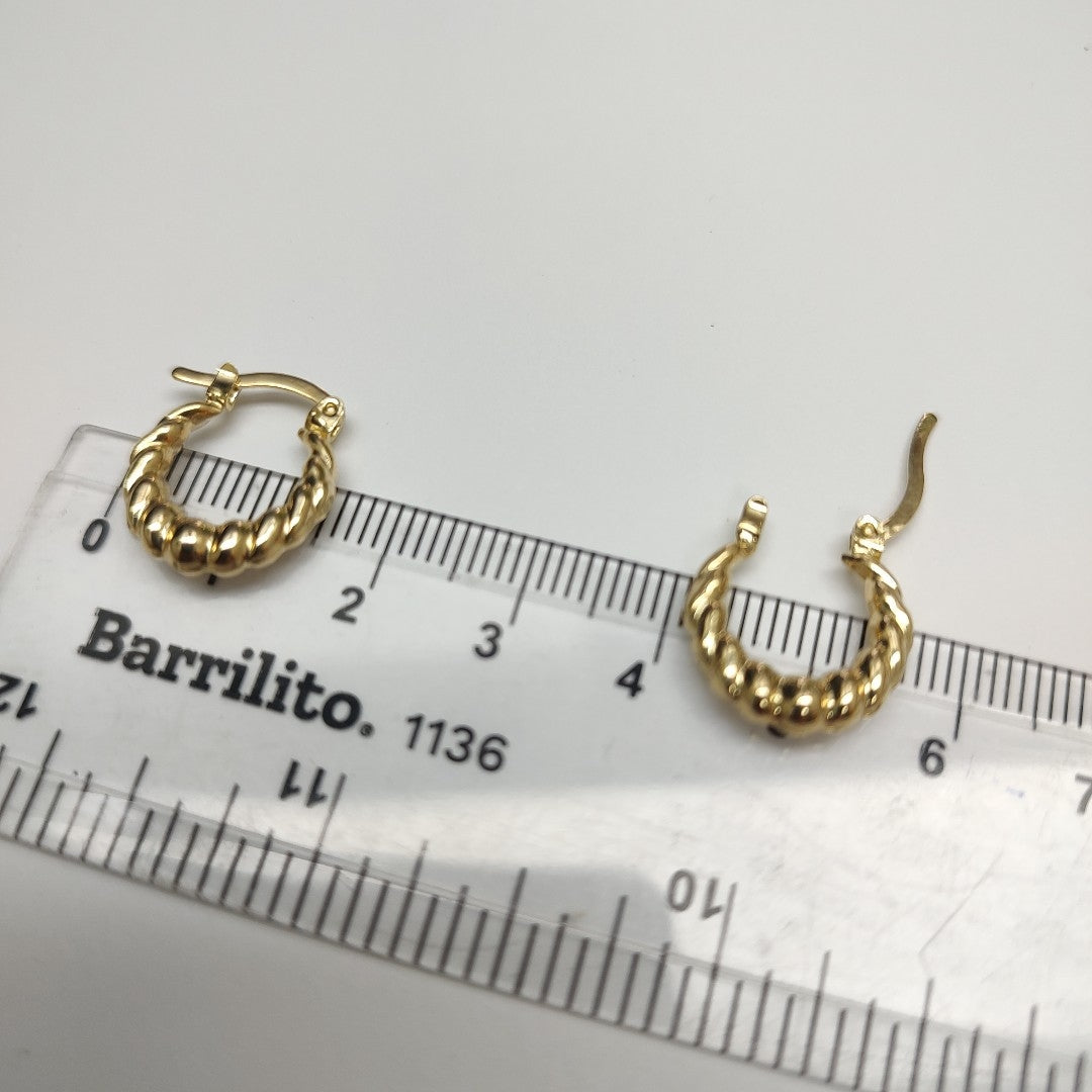 ARETES ARRACADAS TZL HUECAS 14K 1.5 GR (NUEVO)