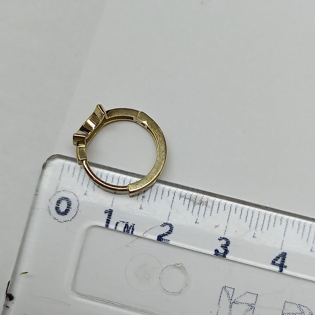 ARETES TEJIDO ARRACADAS CON FIG LUNA CON CIRCONIAS 14K 2.6 GR (NUEVO)