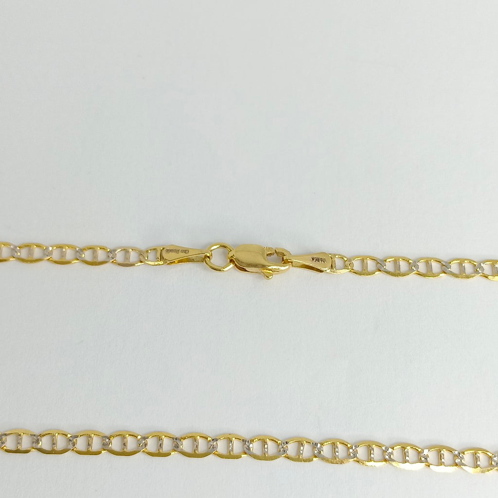 CADENA TEJIDO GUCHI DIAMANTADA 14K 55CM 4.8GR MPR060 (NUEVO)