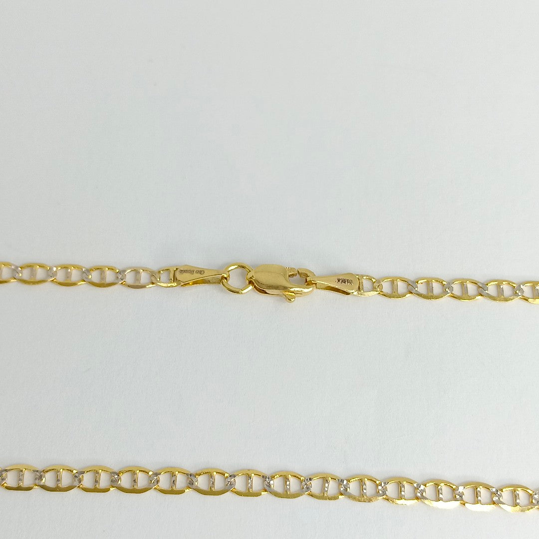 CADENA TEJIDO GUCHI DIAMANTADA 14K 55CM 4.8GR MPR060 (NUEVO)
