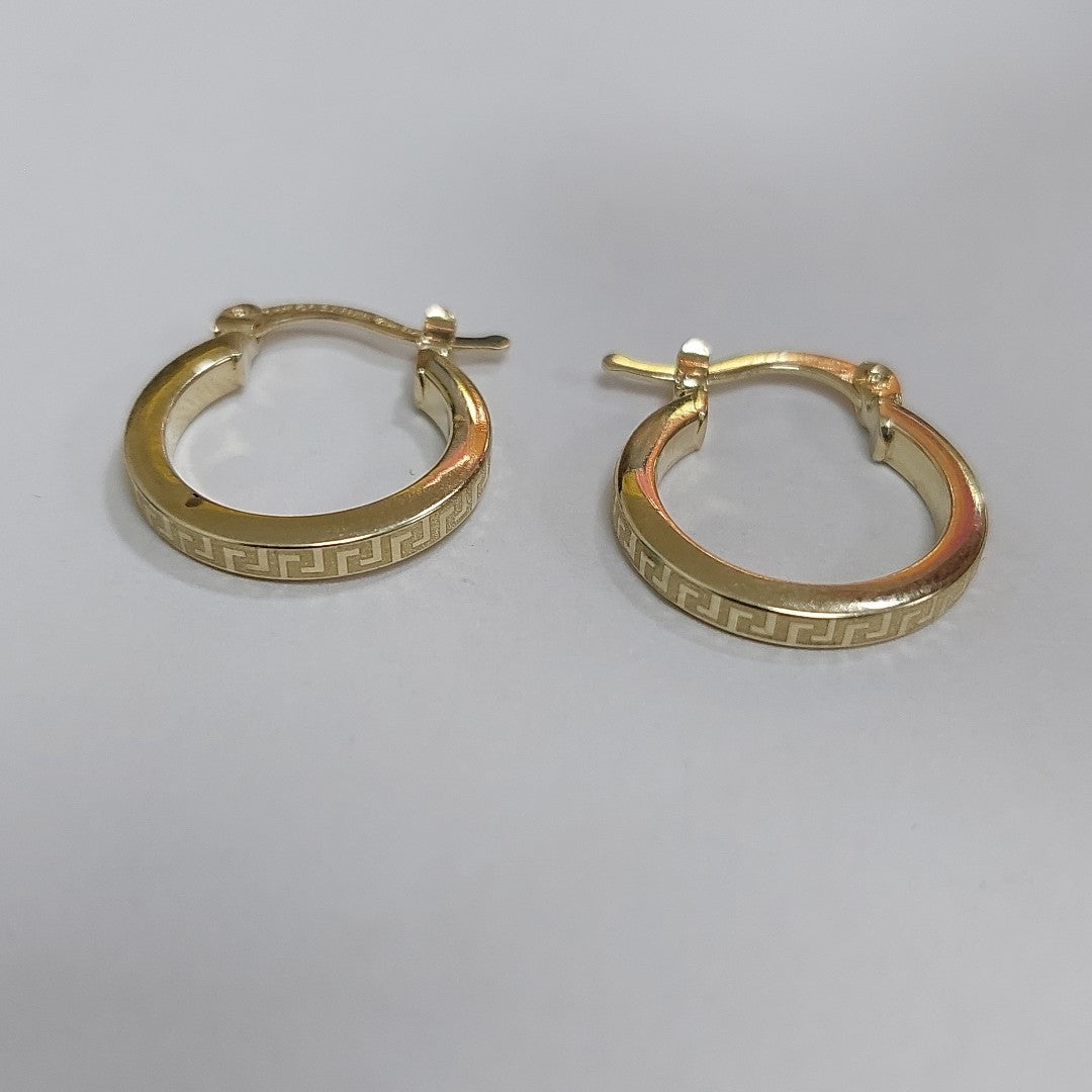 ARETES ARRACADAS GRECAS 14K 1.2 GR ECT2 V (NUEVO)