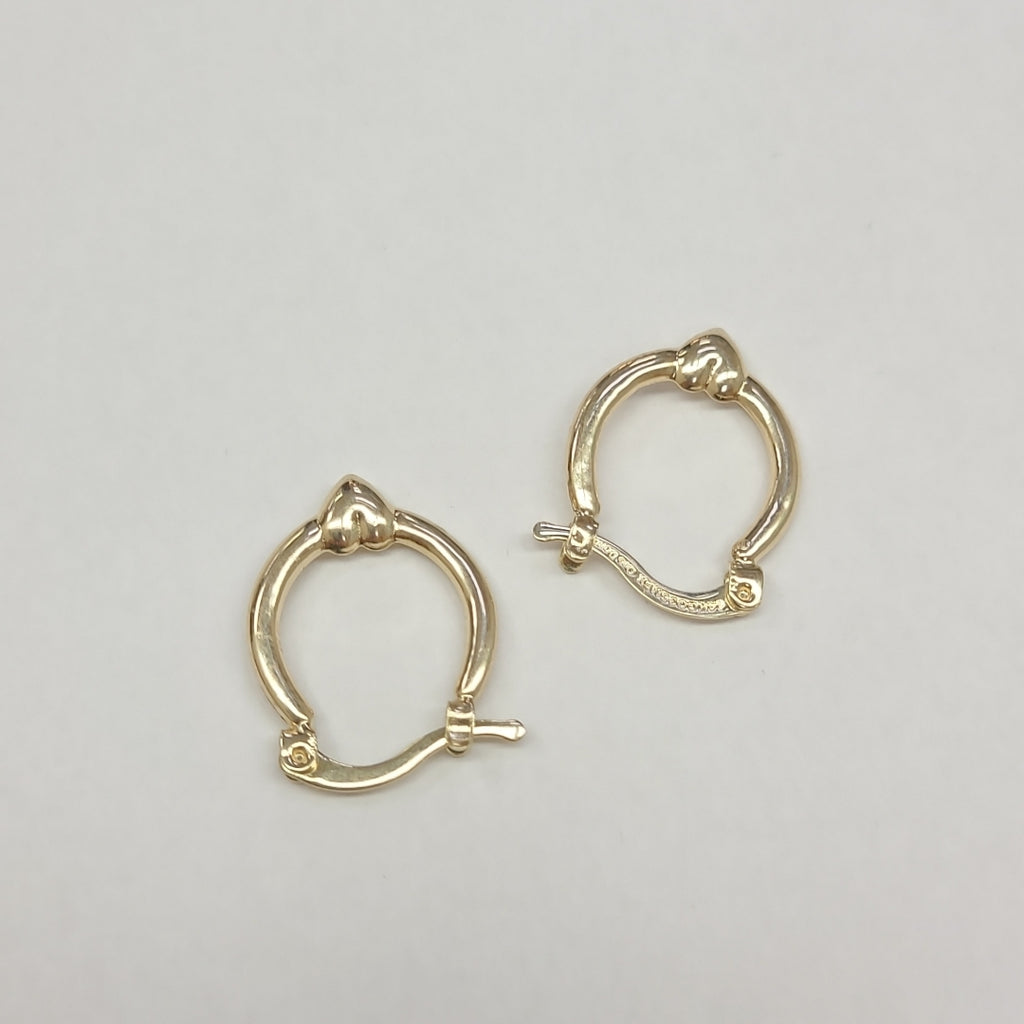 ARETES ARRACADAS FIG CORAZON 14K 1.1 GR AC 61 (NUEVO)