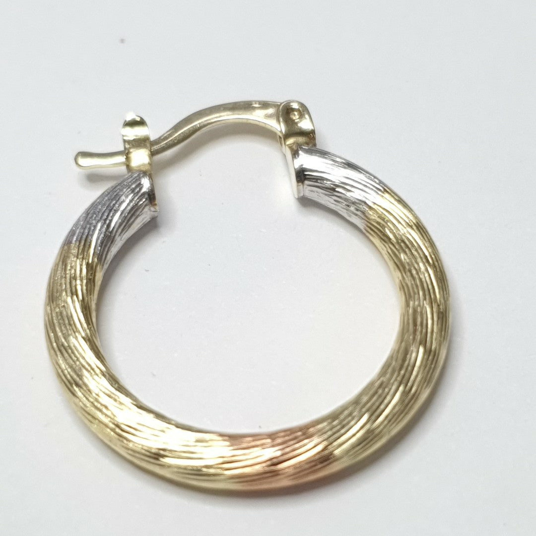 ARETES ARRACADAS TORZAL COMBINADO 14K 2.6 GR ET 03 (NUEVO)