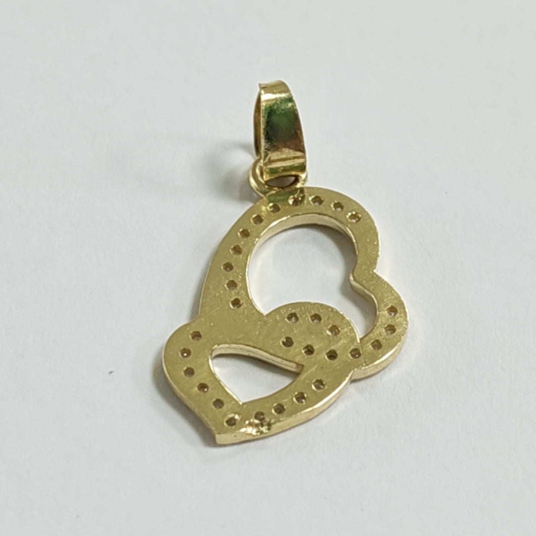 DIJE CORAZONES CON CIRCONIAS 14K 1.1 GR DDR 13 (NUEVO)