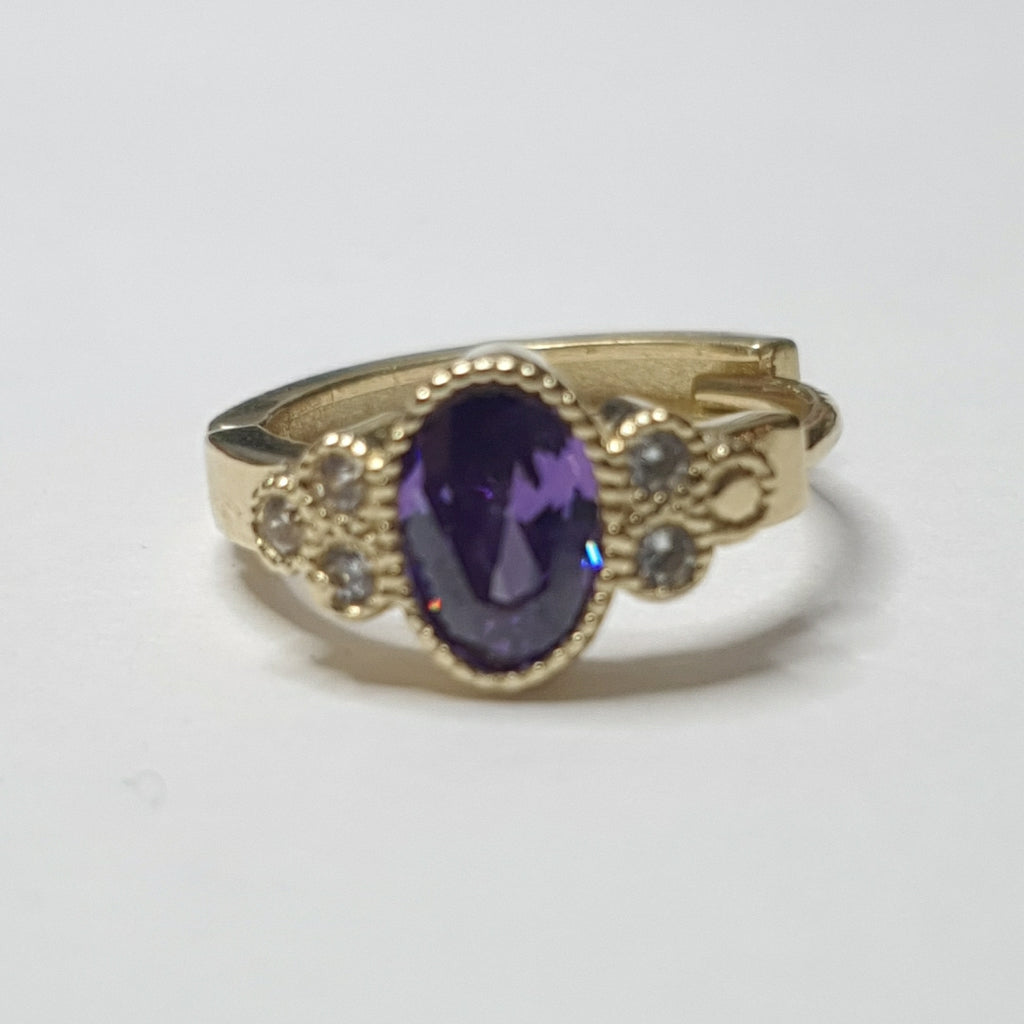 ARETES HUGGIES MORADO 14K 2.7 GR H 96 (NUEVO)