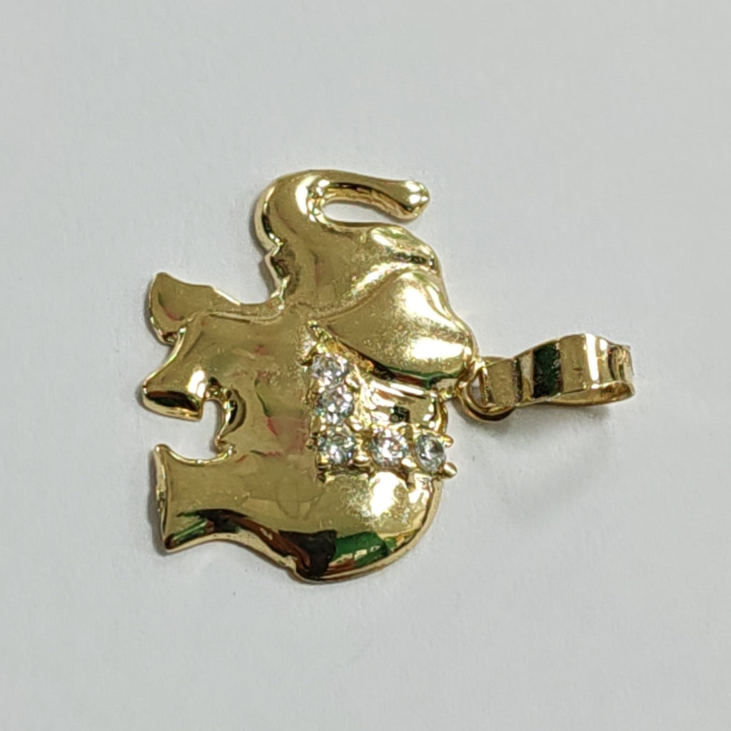 DIJE ELEFANTE CON CIRCONIAS 14K 1.4 GR DA 2 (NUEVO)