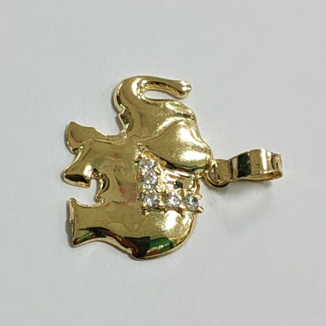DIJE ELEFANTE CON CIRCONIAS 14K 1.4 GR DA 2 (NUEVO)