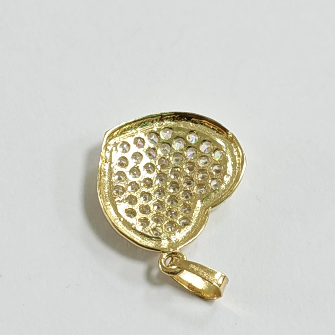 DIJE CORAZON CON CIRCONIAS 14K 1.7 GR DC 10 (NUEVO)