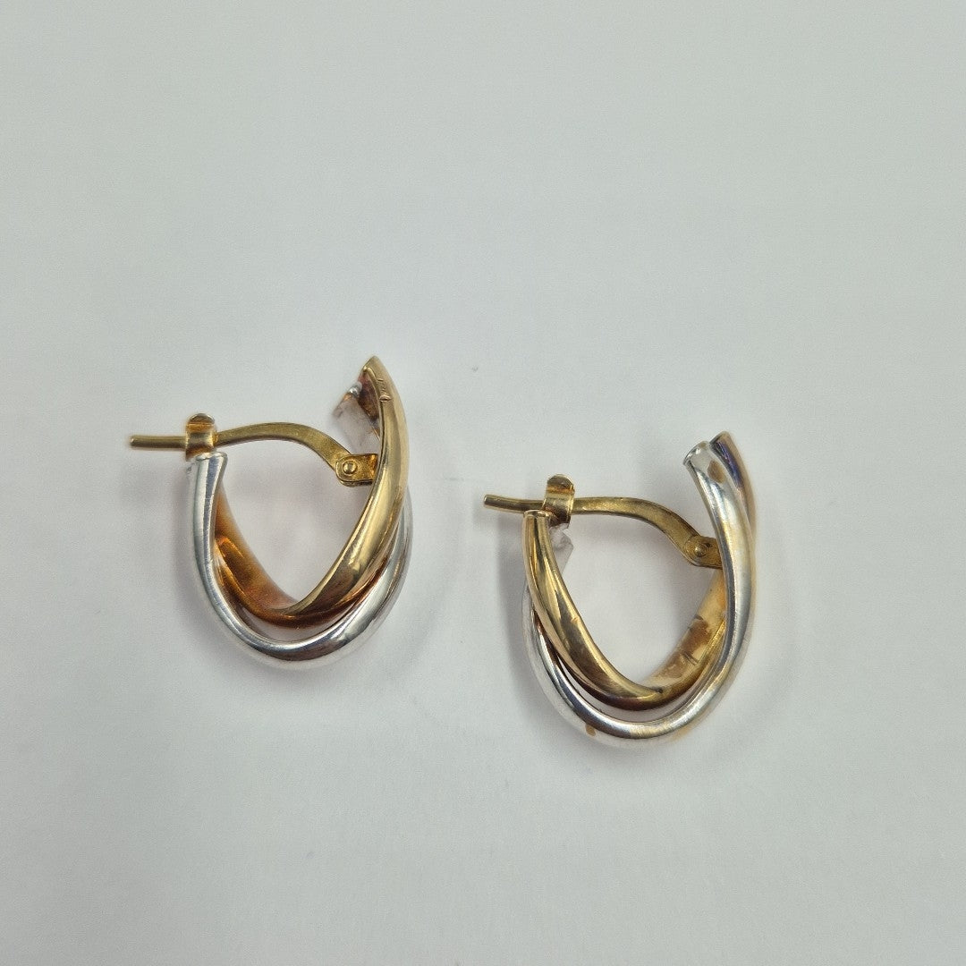 ARRACADAS PAR ORO, ORO BLANCO, ORO COMBINADO 10 K 2 GRMS (SEMINUEVO)
