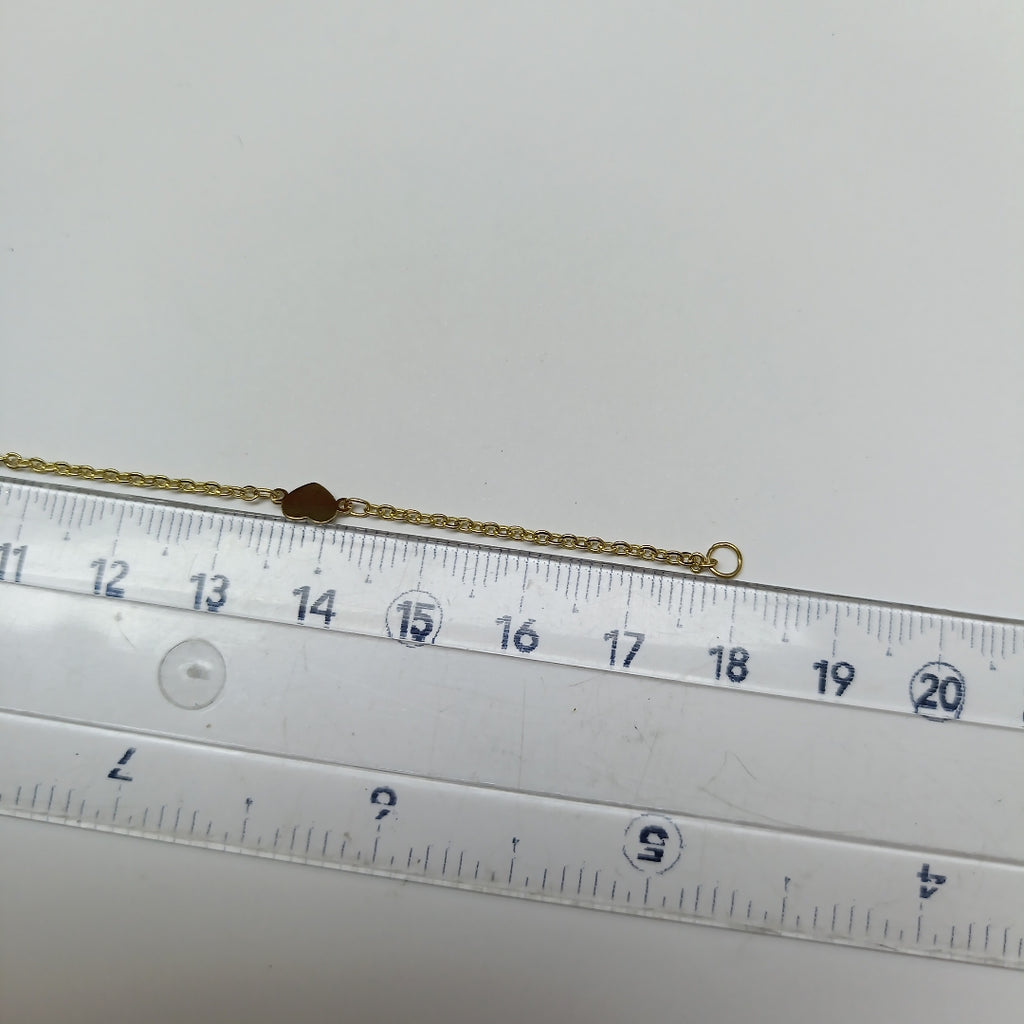 PULSERA TEJIDO ESPECIAL FIG CORAZONES 14K 18 CM 1.3 GR (NUEVO)