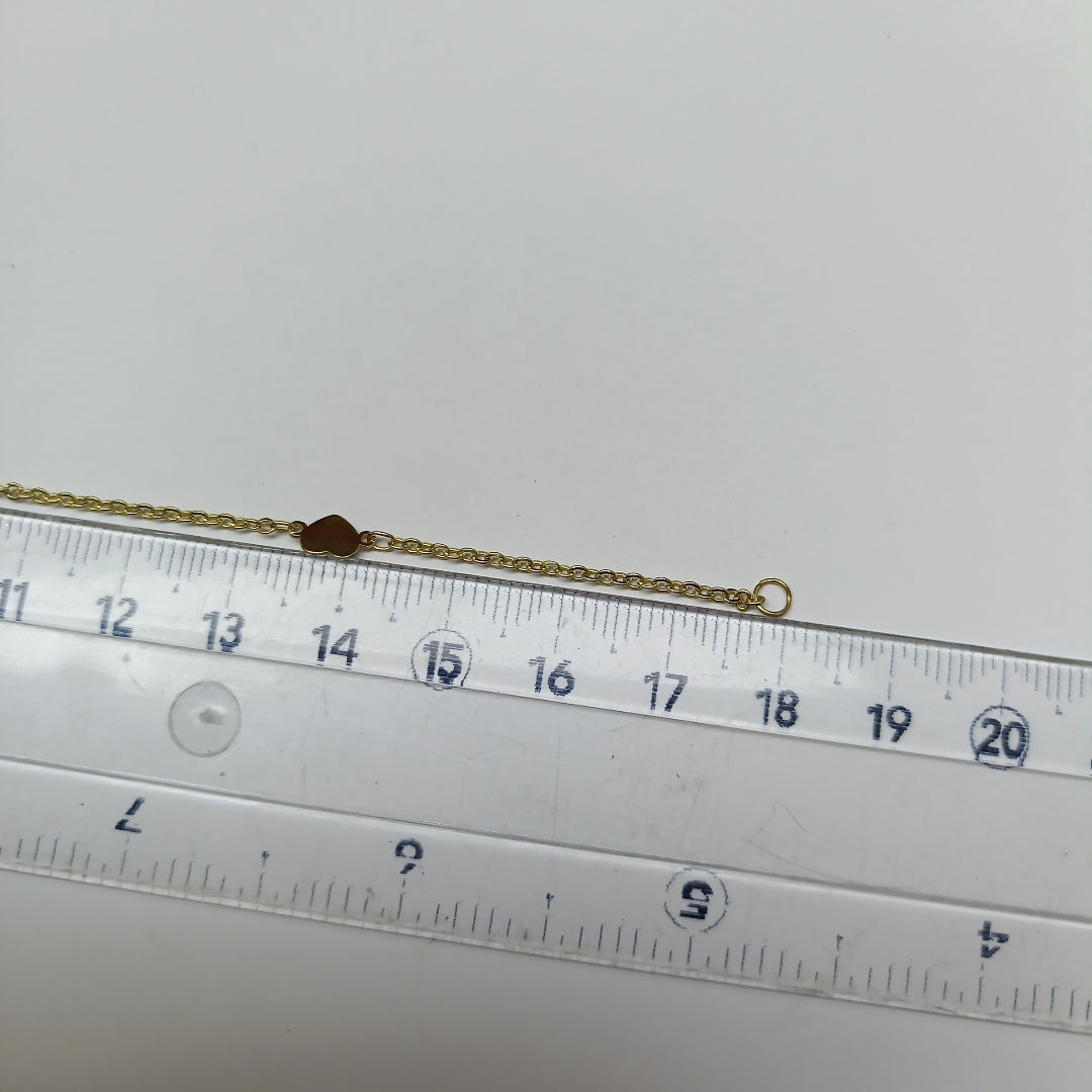 PULSERA TEJIDO ESPECIAL FIG CORAZONES 14K 18 CM 1.3 GR (NUEVO)