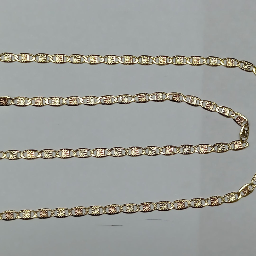 CADENA TEJIDO GUCHI COMBINADA 10K 60CM 3GR (NUEVO)