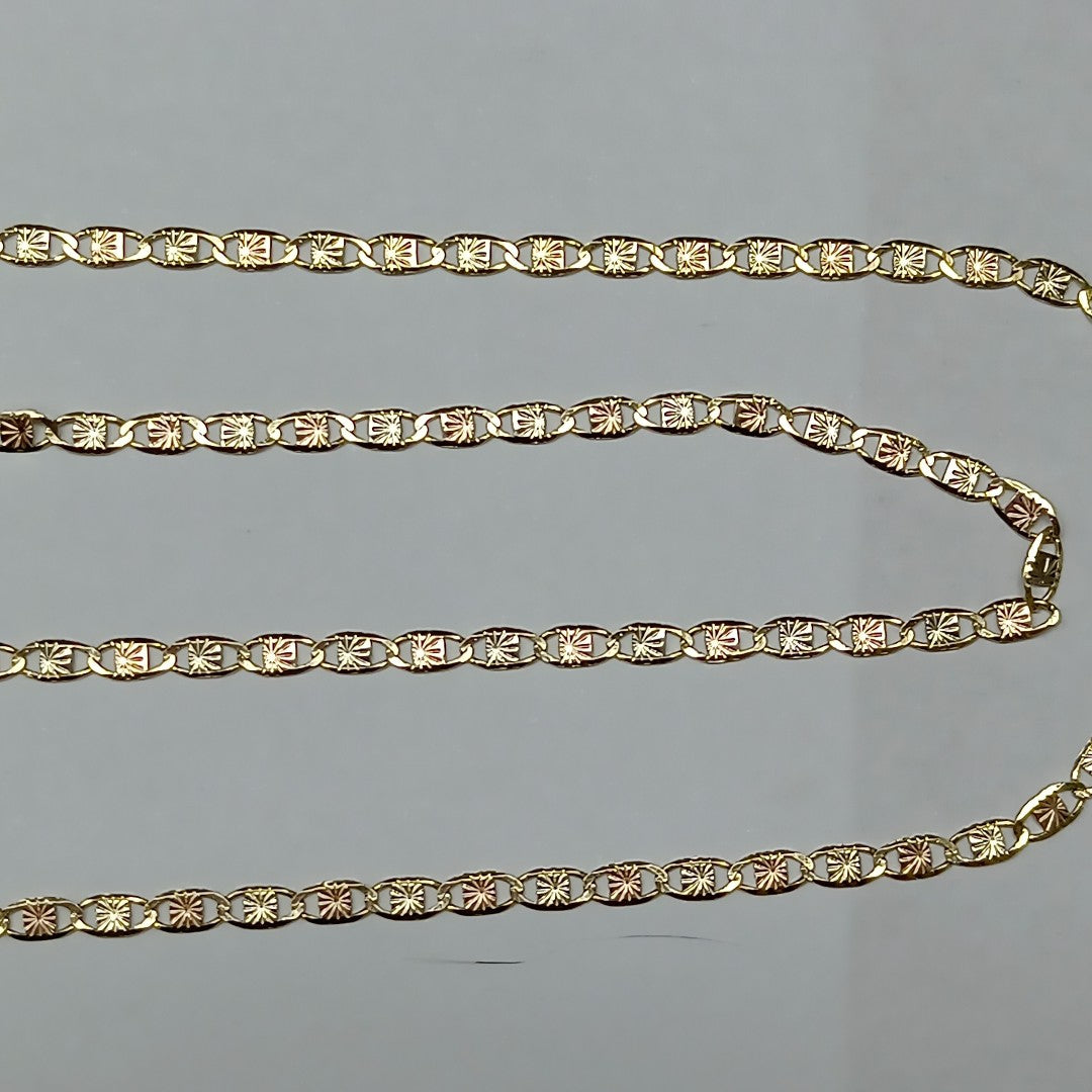 CADENA TEJIDO GUCHI COMBINADA 10K 60CM 3GR (NUEVO)