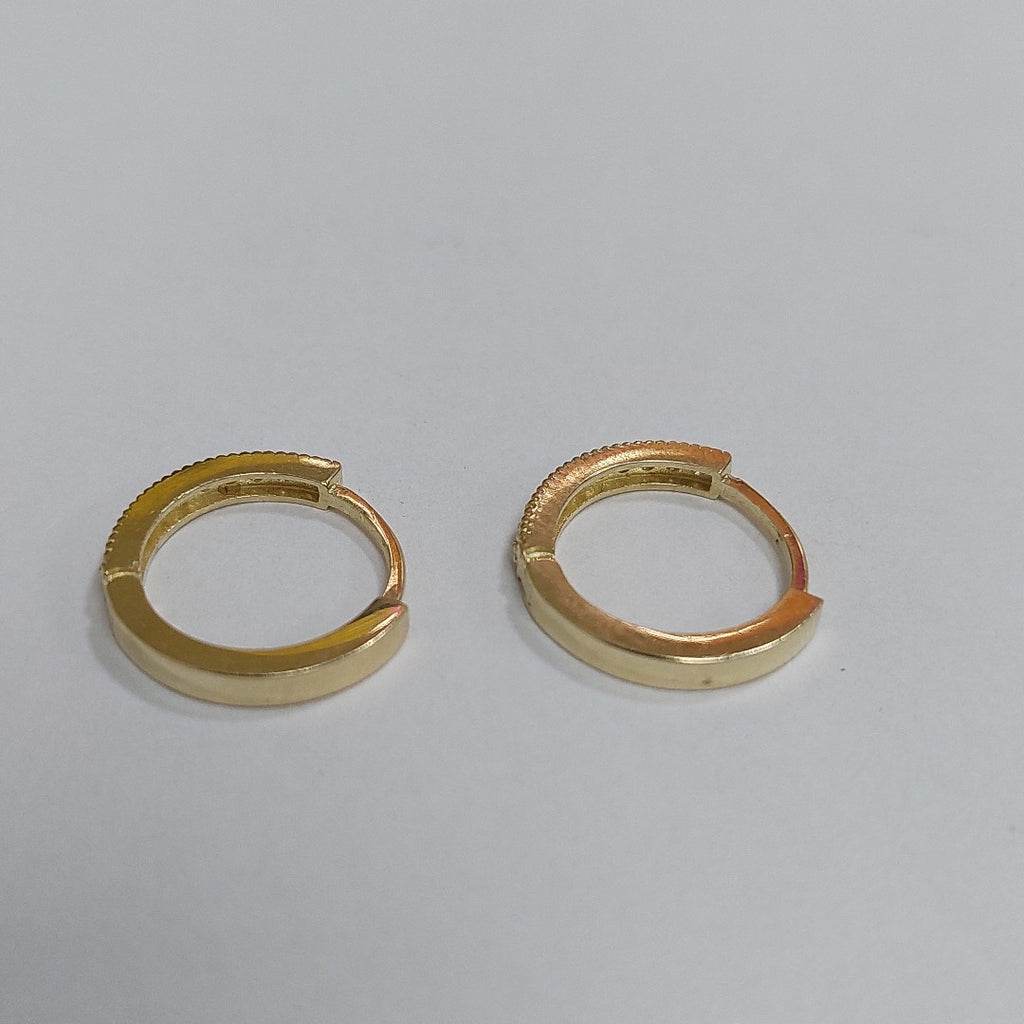ARETES HUGGIES CON CIRCONIAS 14K 2.2 GR H 0040 (NUEVO)