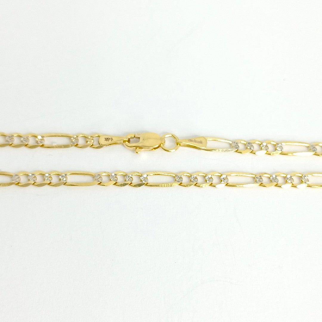 CADENA TEJIDO 3X1 DIAMANTADA 14K 60CM 8.8GR FDR08060 (NUEVO)