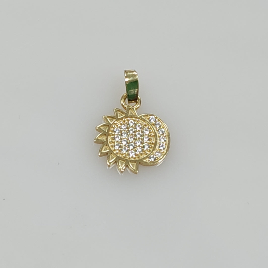 DIJE ECLIPSE CON CIRCONIAS 14K 1.2 GR DDR 106 (NUEVO)