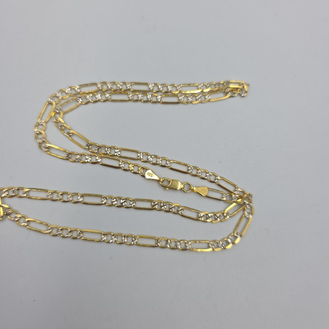 CADENA TEJIDO 3X1 DIAMANTADA 14K 55CM 12.8GR FDR100 55 (NUEVO)