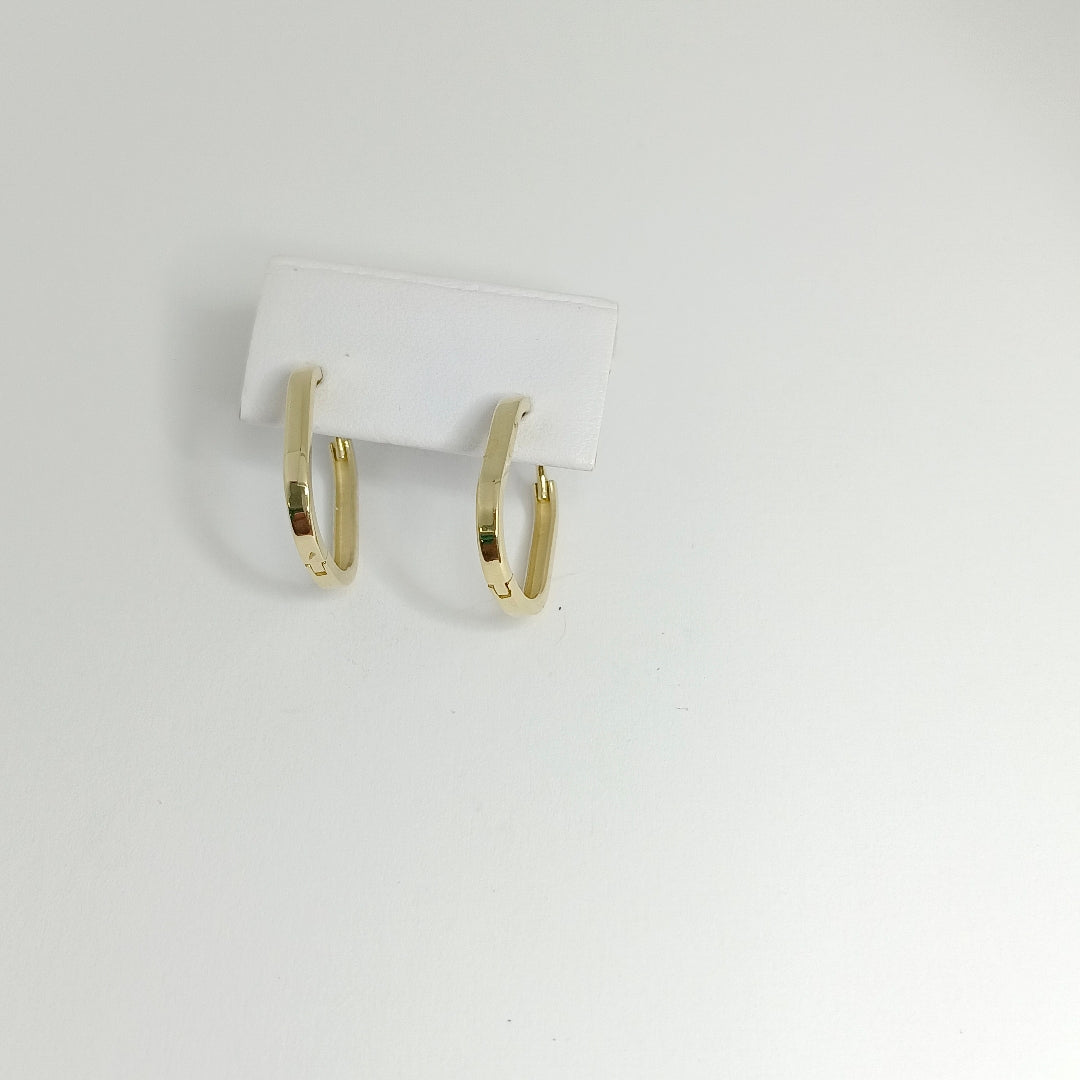 ARETES ARRACADAS RECTANGULAR 14K 2.4 GR HR 04 (NUEVO)
