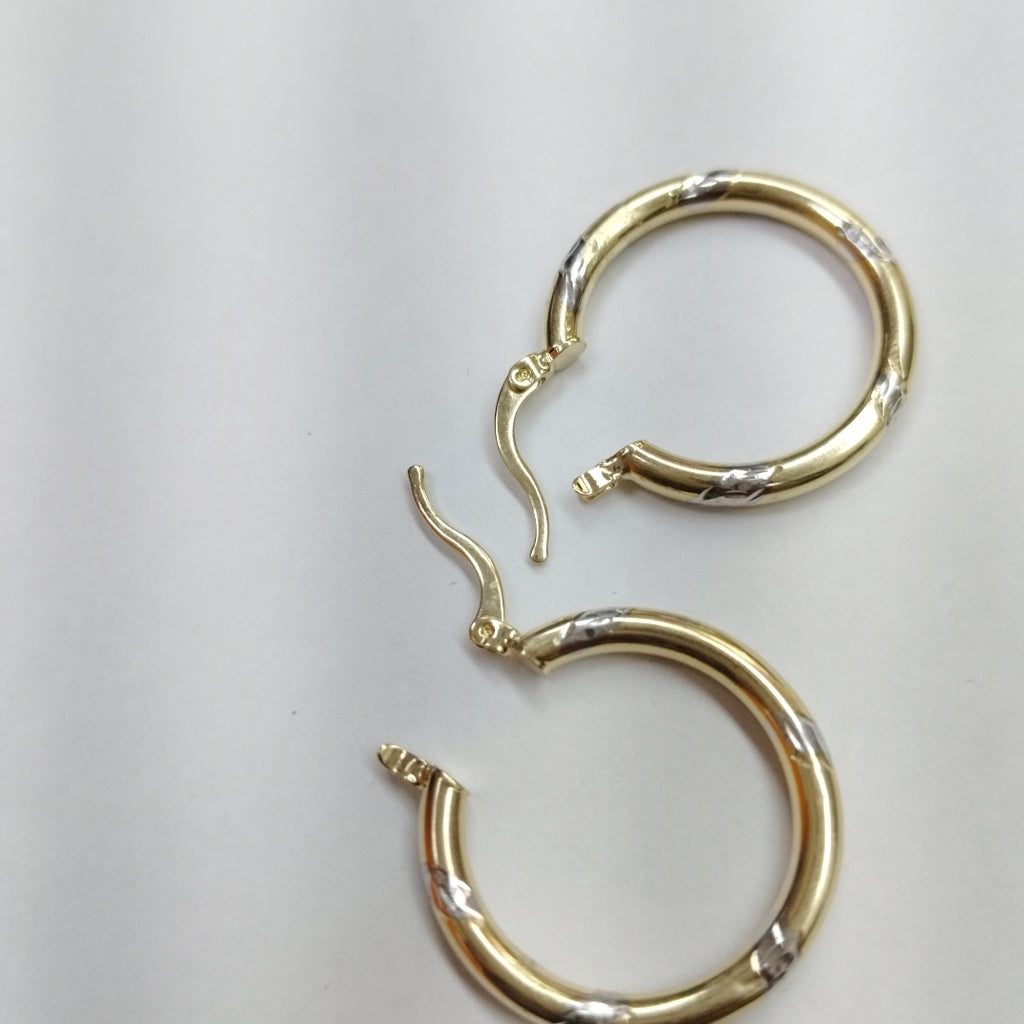 ARETES ARRACADAS MARTILLADA COMB 14K 2 GR ET 10 (NUEVO)