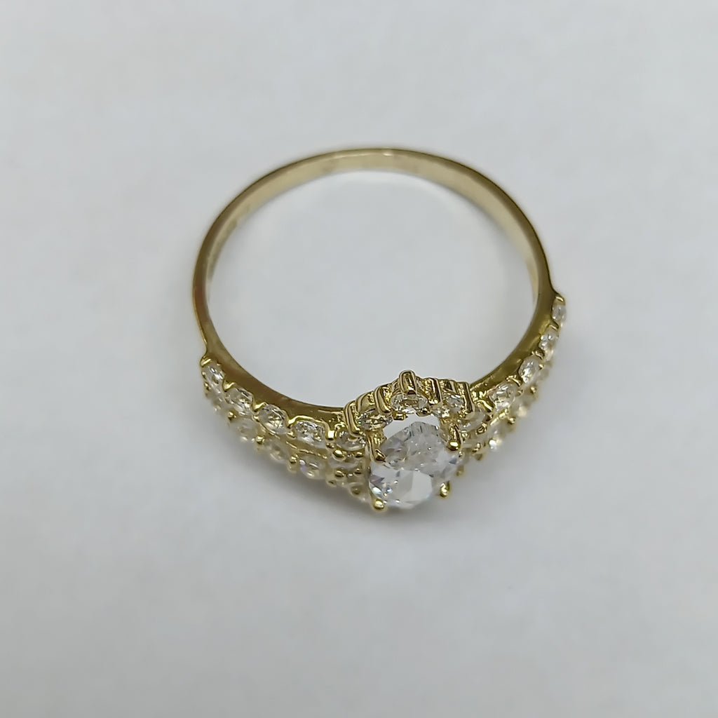ANILLO PIEDRA OVALO 14K 6.5 TALLA 2.1 GR ADP 69 (NUEVO)