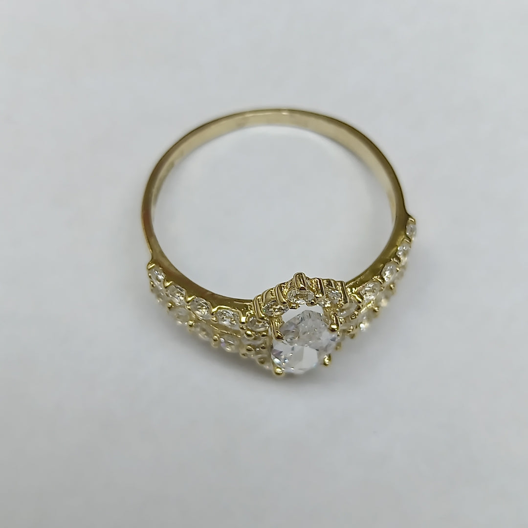 ANILLO PIEDRA OVALO 14K 6.5 TALLA 2.1 GR ADP 69 (NUEVO)