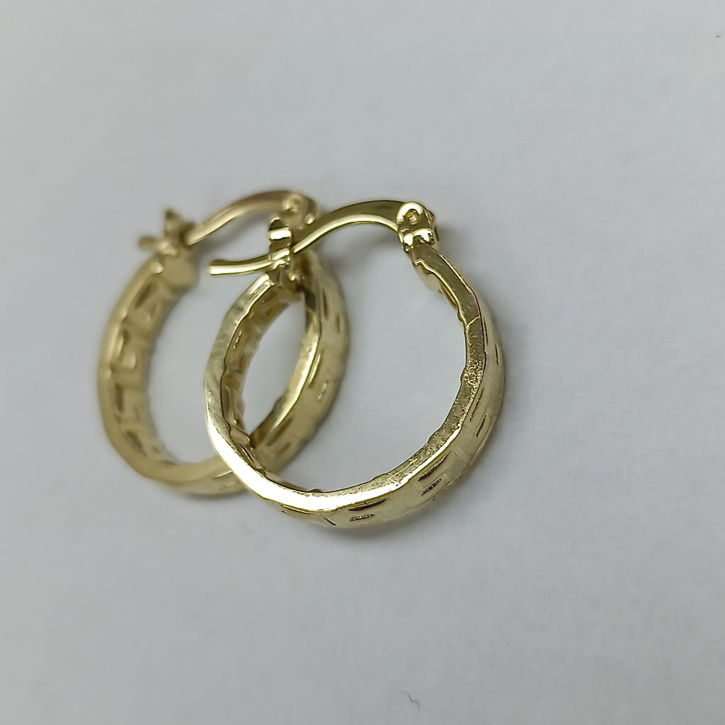 ARETES ARRACADAS CON GRECAS 14K 1.8 GR ETRE 04 (NUEVO)