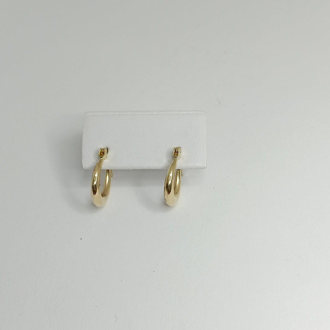 ARETES ARRACADAS LISA CHICA 14K 1.1 GR AC 81 (NUEVO)
