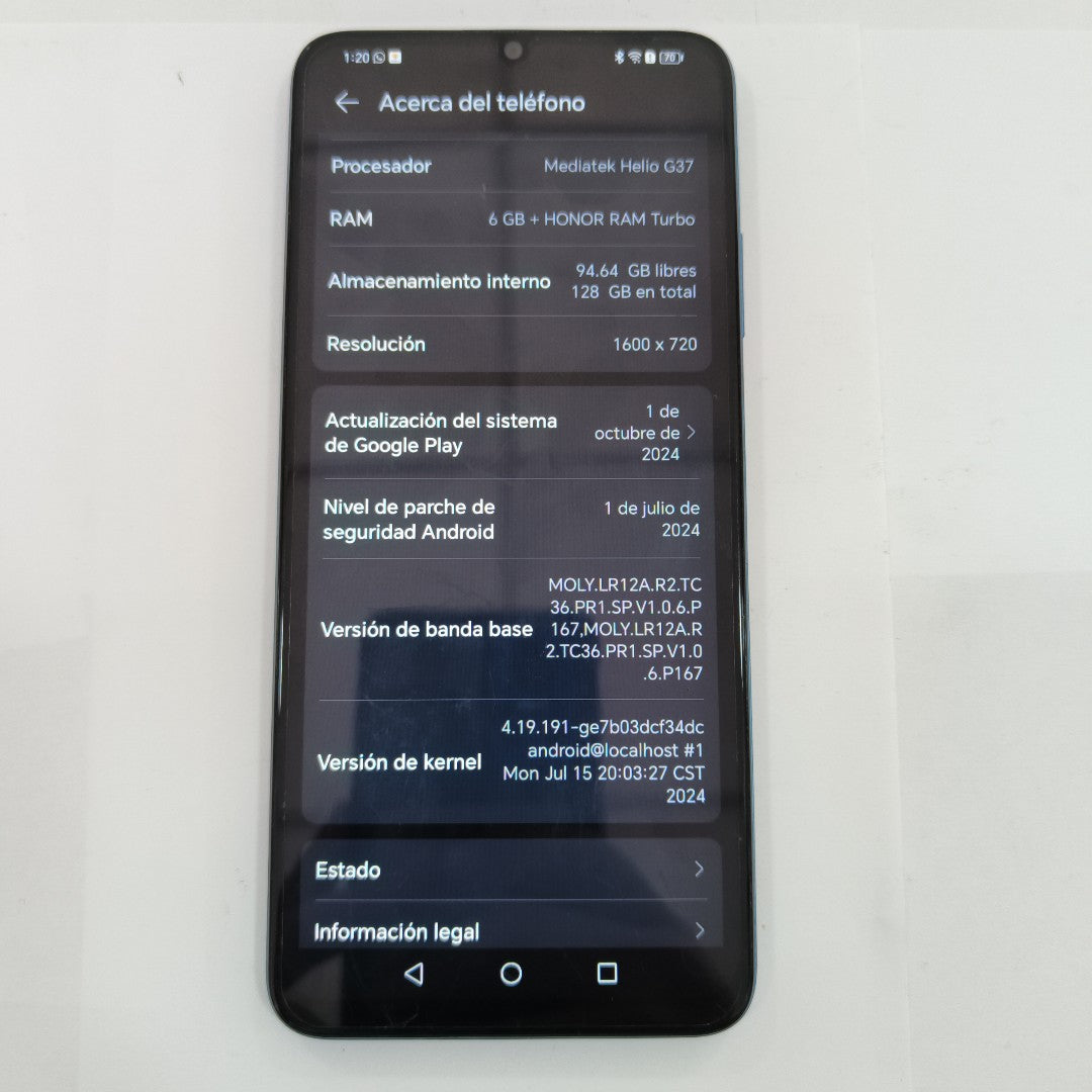 CELULAR HONOR X7A RKY-LX3 128 GB 6 GB RAM