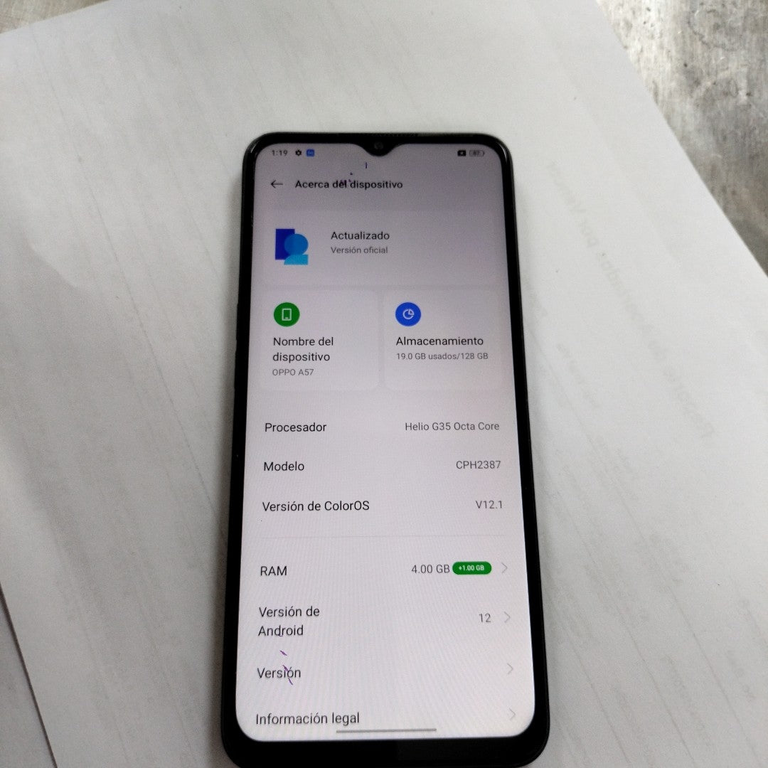 CELULAR OPPO  A57 CPH2387 128 GB 4 GB RAM (SEMINUEVO)
