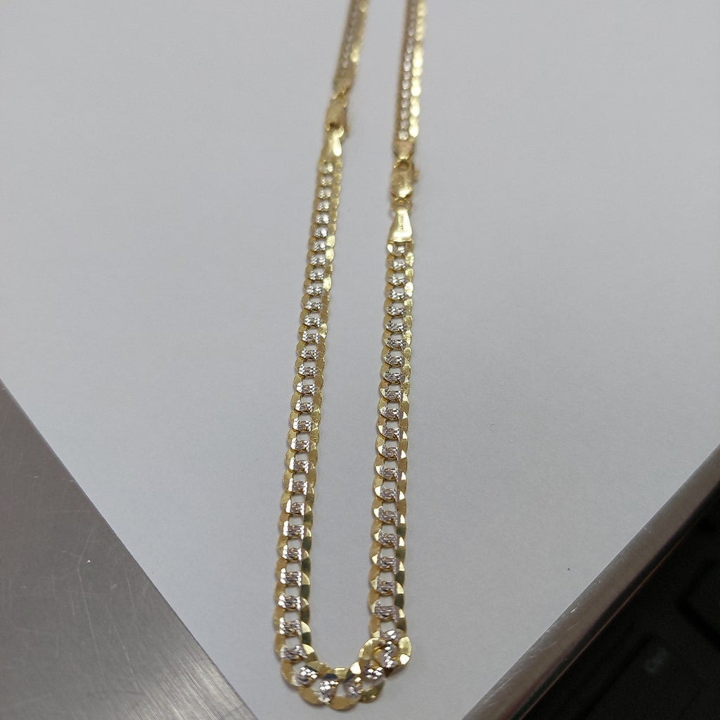 CADENAS BARBADA DIAMANTADA ORO 14K 11.5 (NUEVO)