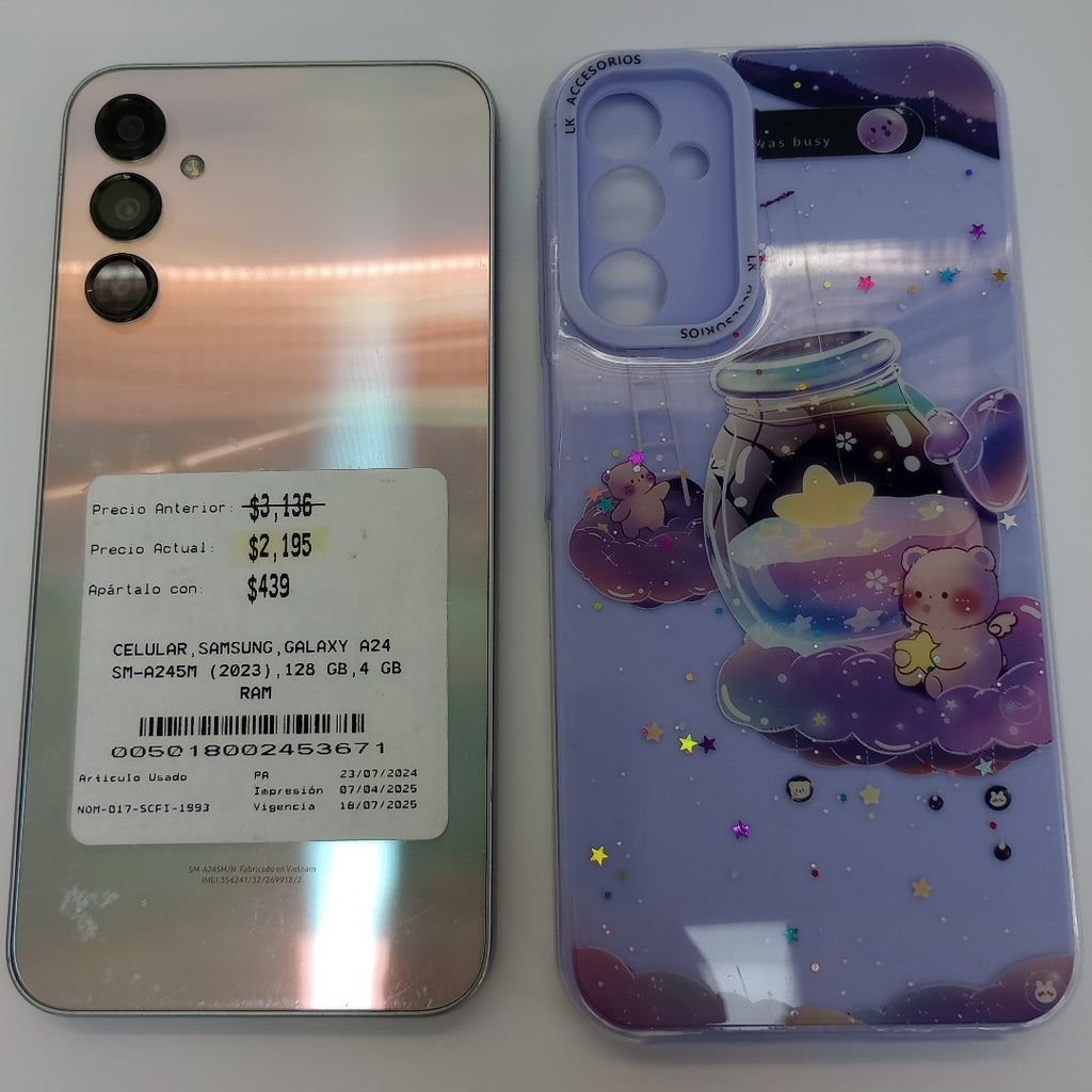 CELULAR SAMSUNG GALAXY A24 SM-A245M (2023) 128 GB 4 GB RAM (SEMINUEVO)