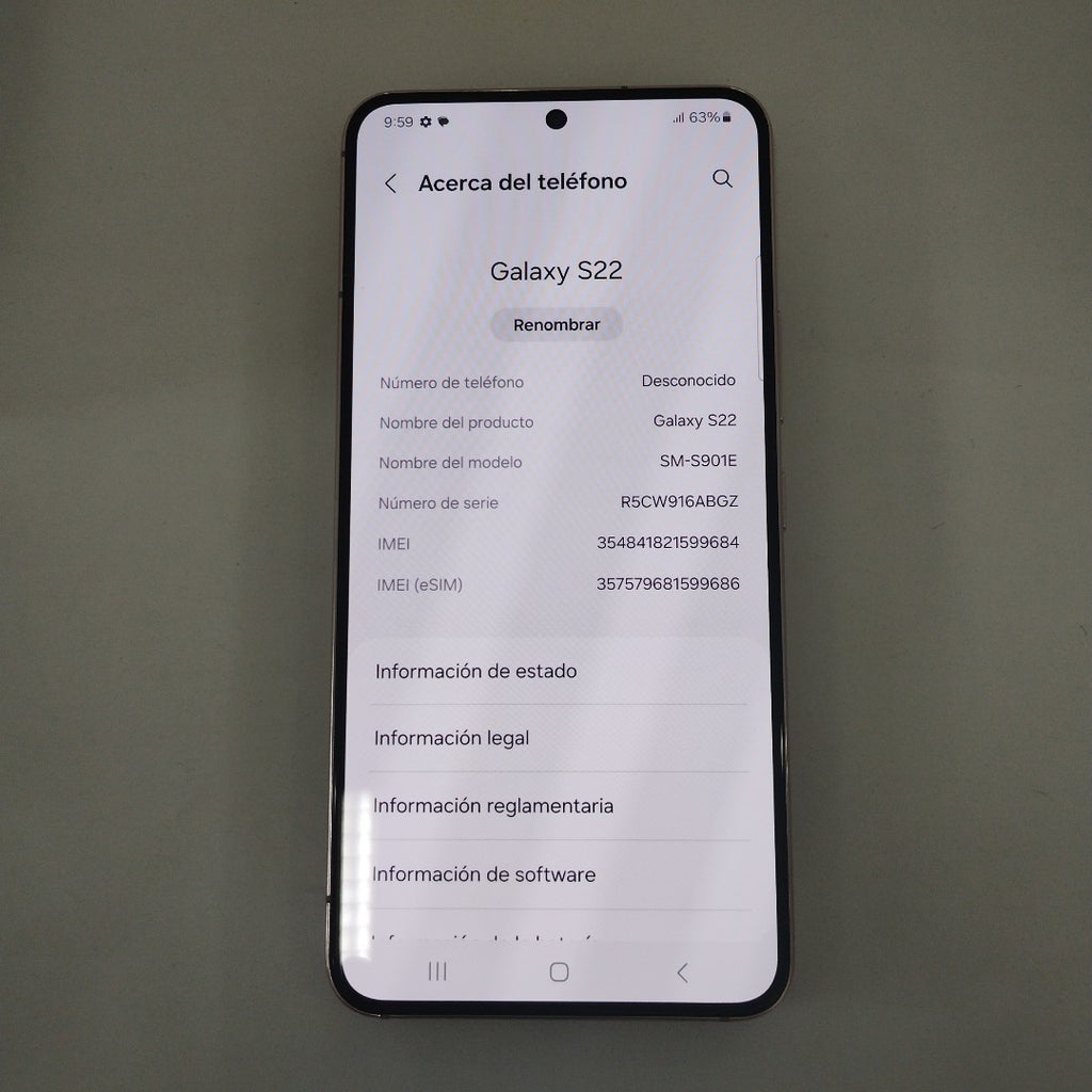 CELULAR SAMSUNG GALAXY S22 SM-S901E 128 GB 8 GB RAM (SEMINUEVO)