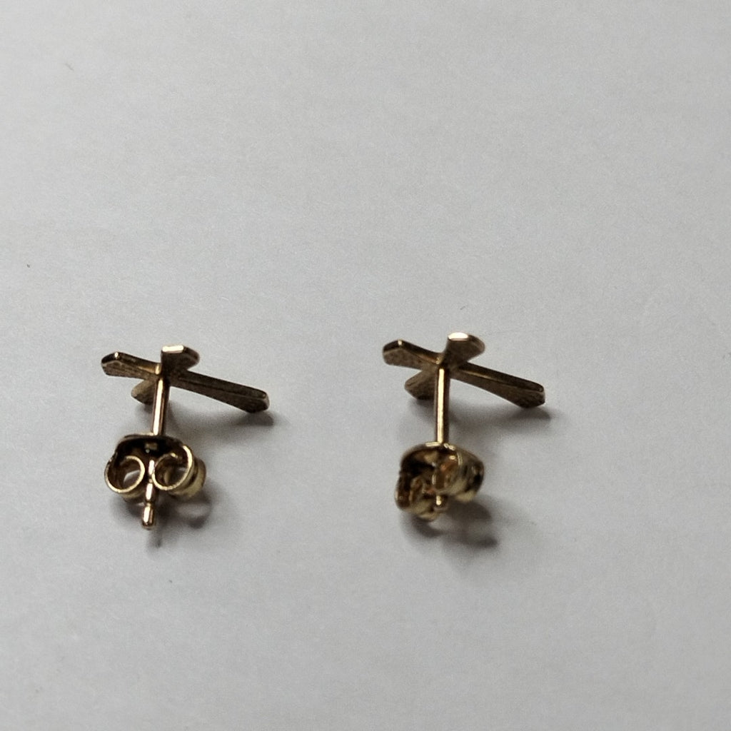 10114BRO40700B407 FRD3 BROQUEL EN FORMA DE CRUZ PULIDA O/A ORO 14K 1GRS (NUEVO)