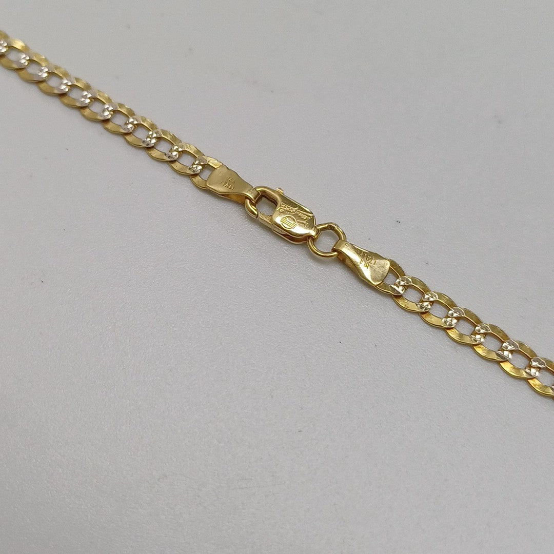CADENAS BARBADA DIAMANTADA ORO 14K 6.2 (NUEVO)