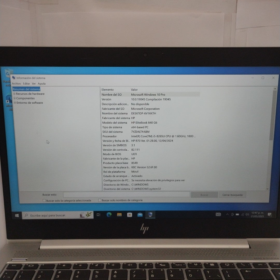 LAPTOP HP ELITEBOOK 840 G6 (2022) 256 GB SSD 8 GB RAM (SEMINUEVO)