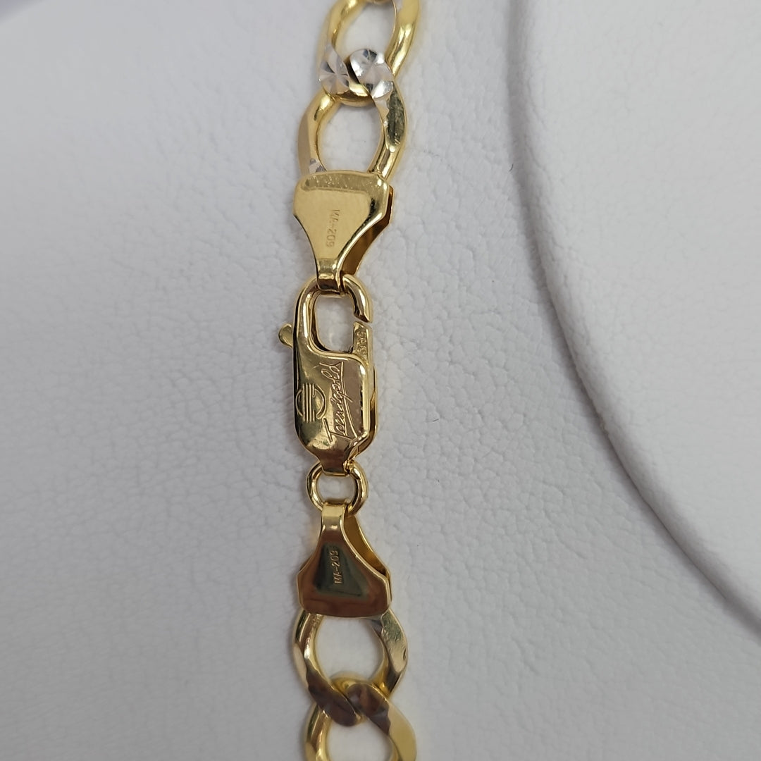 CADENAS CARTIER 3*1 DIAMANTADA ORO 14K 38.5 (NUEVO)