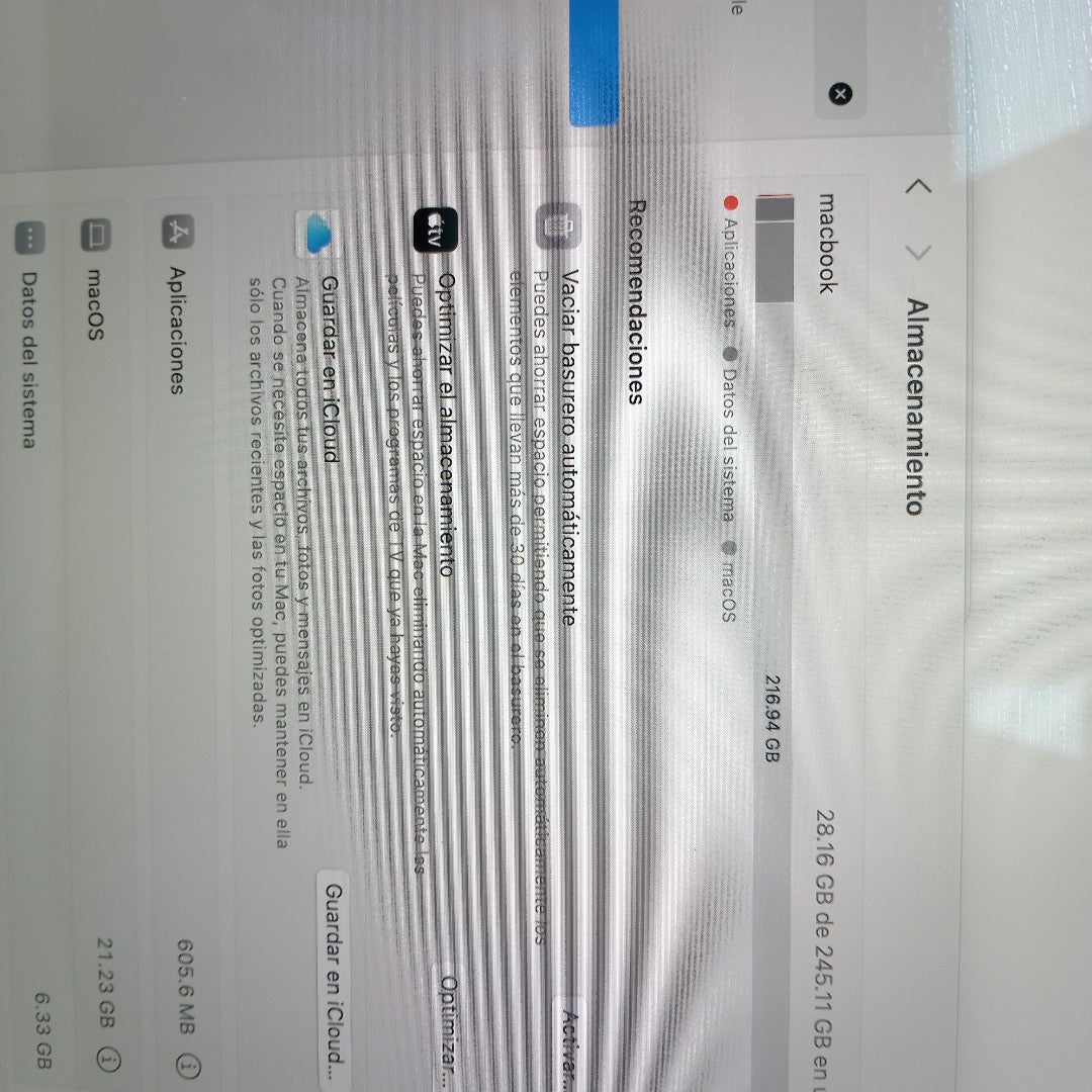 LAPTOP APPLE MACBOOK PRO 13" 2022 3.49 A2338 256 GB SSD 8 GB RAM (SEMINUEVO)