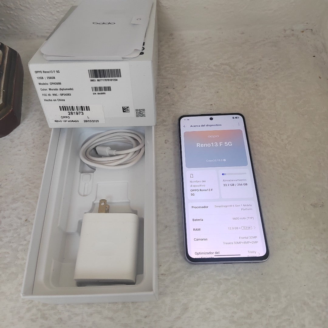 CELULAR OPPO  RENO 13F 5G CPH2699 (2025) 256 GB 12 GB RAM (SEMINUEVO)