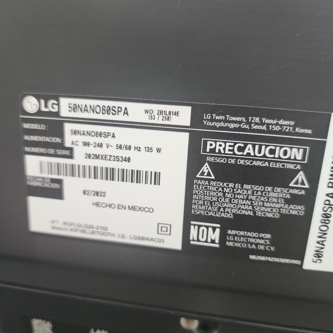 PANTALLA LG 50NANO80SPA (2021) 50" NANOCELL  4K (SEMINUEVO)