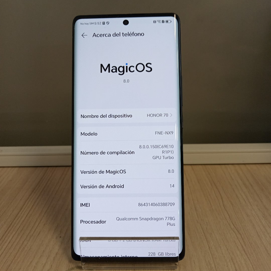 CELULAR HONOR 70 FNE-NX9 256 GB 8 GB RAM (SEMINUEVO)