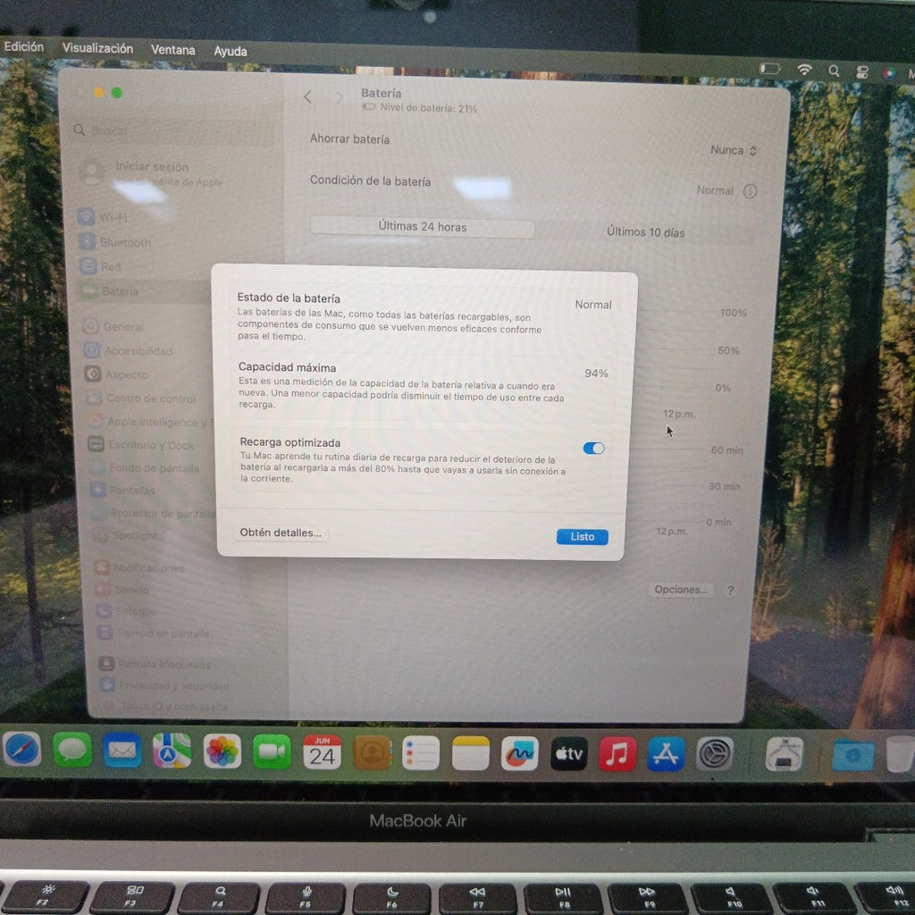 LAPTOP APPLE MACBOOK AIR 13" 2020 3.2 A2337 256 GB SSD 8 GB RAM (SEMINUEVO)