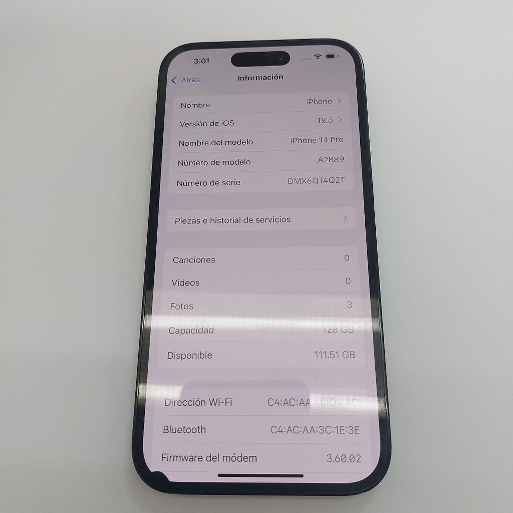 CELULAR APPLE IPHONE 14 PRO A2889 128 GB 6 GB RAM (SEMINUEVO)