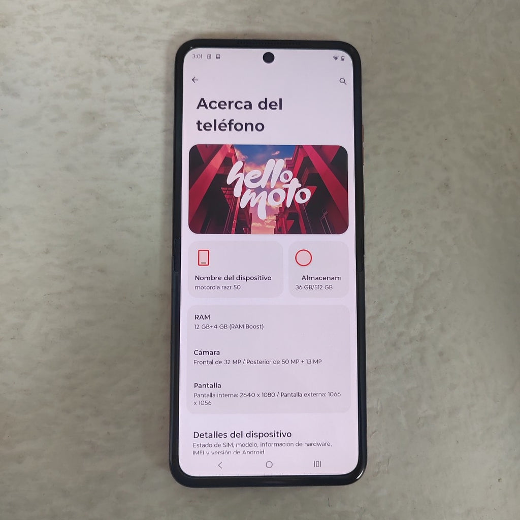 CELULAR MOTOROLA RAZR 50 5G XT2453-1 512 GB 12 GB RAM (SEMINUEVO)
