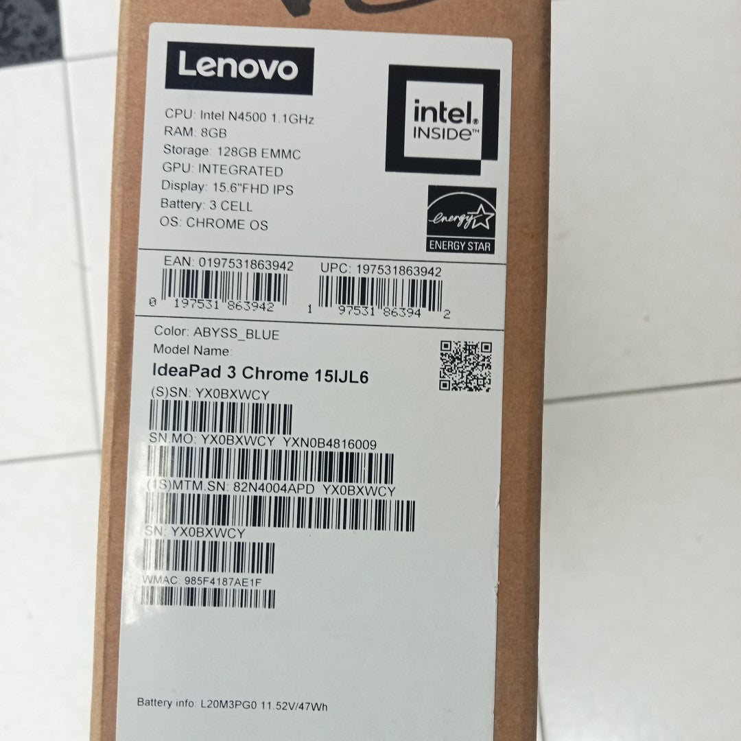 LAPTOP LENOVO IDEAPAD 3 CHROME 15IJL6 (2024) 128 GB EMMC 8 GB RAM (SEMINUEVO)
