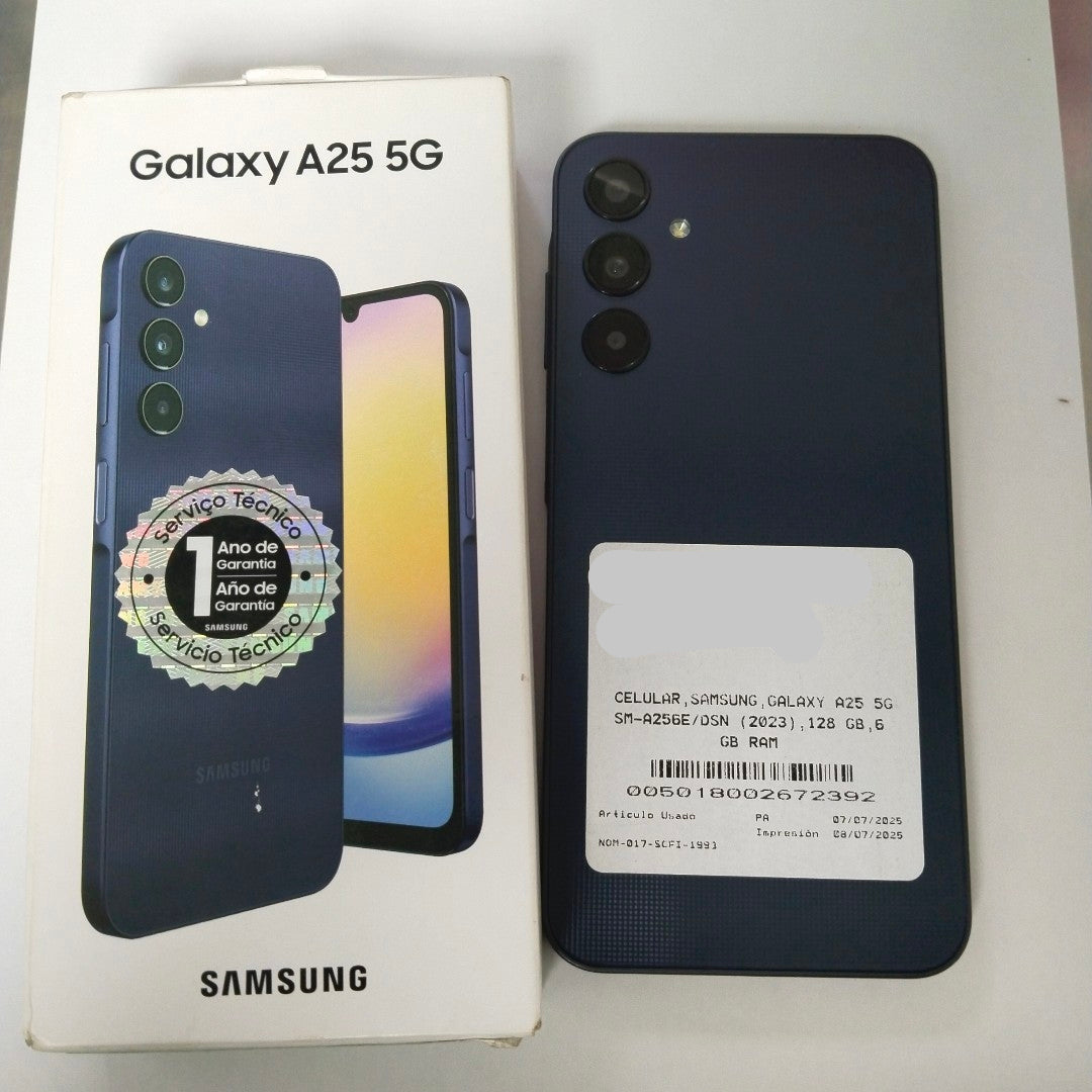 CELULAR SAMSUNG GALAXY A25 5G SM-A256E/DSN (2023) 128 GB 6 GB RAM (SEMINUEVO)
