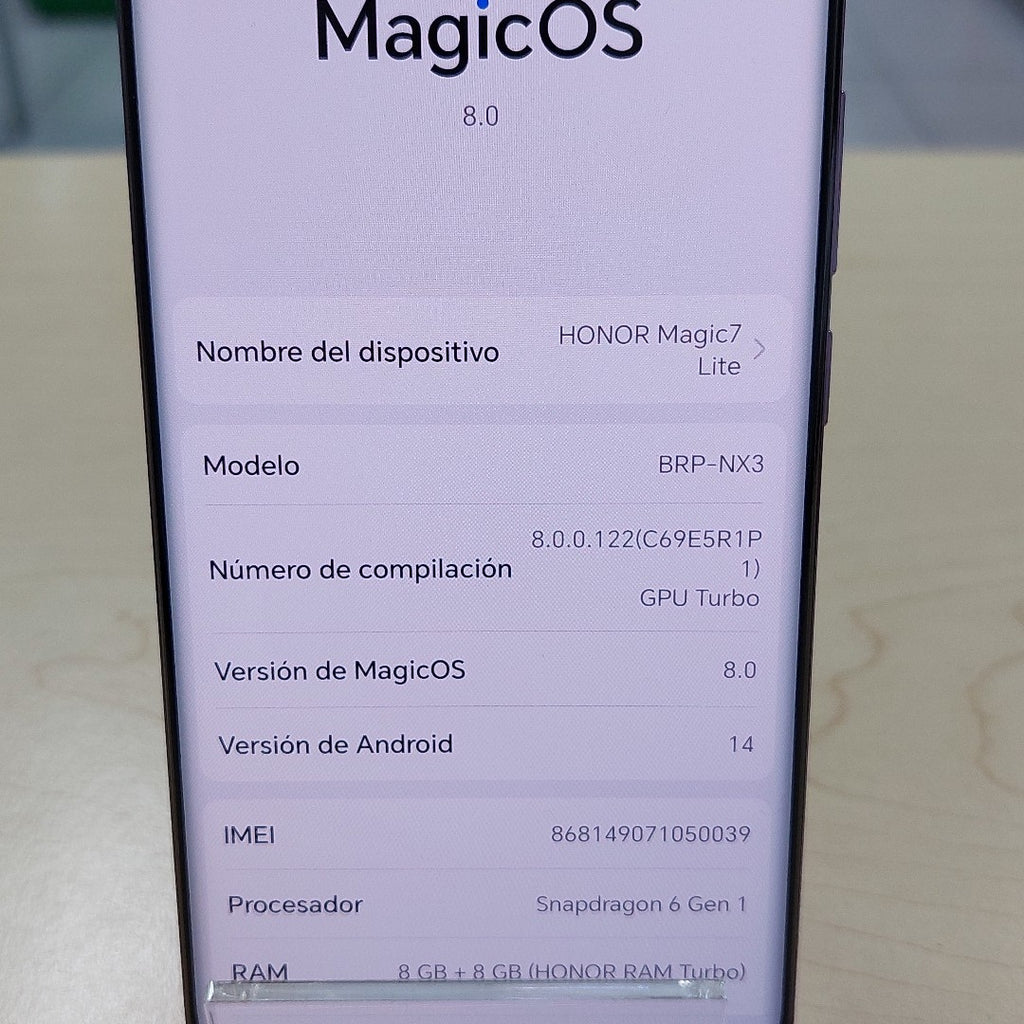 CELULAR HONOR MAGIC 7 LITE BRP-NX3 (2025) 512 GB 8 GB RAM (SEMINUEVO)