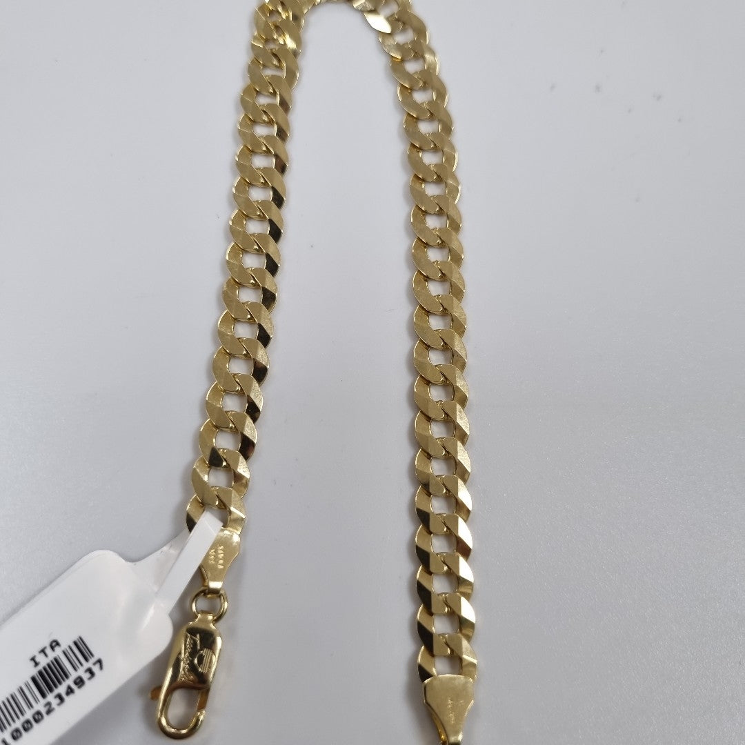 PULSERAS CABALLERO BARBADA AMARILLA ORO 14K 10.9 (NUEVO)