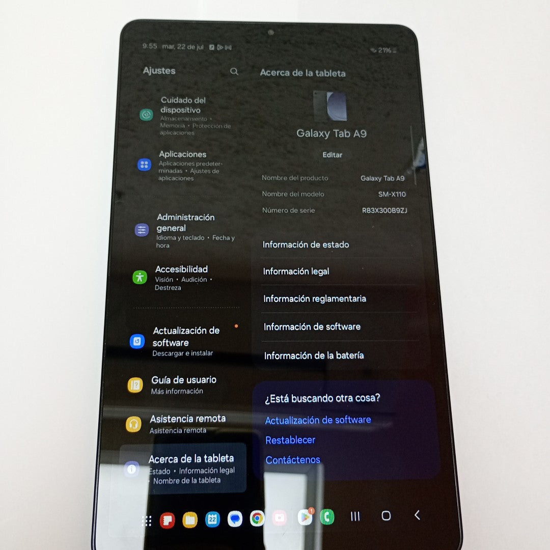 TABLETA SAMSUNG GALAXY TAB A9 SM-X110 (2023) 64 GB 4 GB RAM (SEMINUEVO)