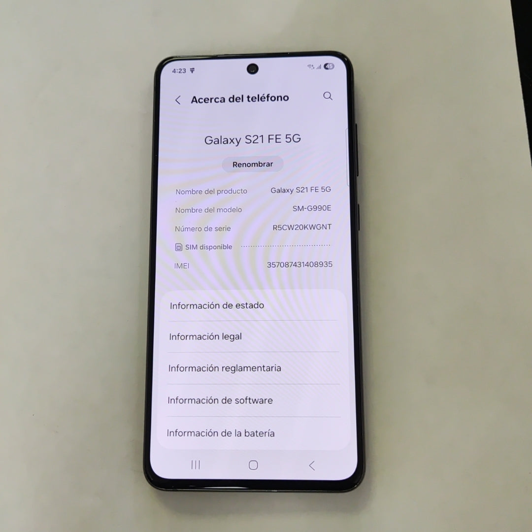 CELULAR SAMSUNG GALAXY S21 FE 5G SM-G990E 128 GB 6 GB RAM (SEMINUEVO)